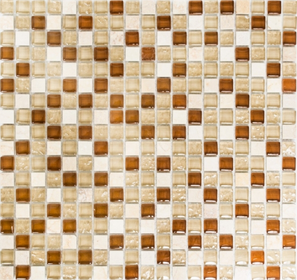 Hand-painted mosaic tile Tile backsplash Translucent beige Glass mosaic Crystal stone beige MOS92-1204_m