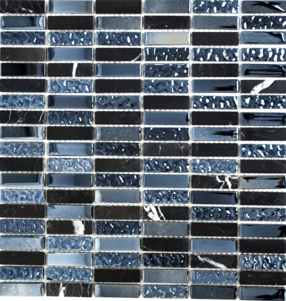 Hand pattern mosaic tile translucent gray black rods glass mosaic Crystal stone gray black MOS87-0302_m