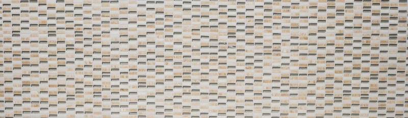 Rectangular mosaic tiles glass mosaic rods mini beige cream golden beige natural stone kitchen splashback bathroom WC wall - MOS87-1412
