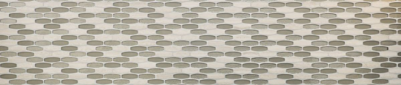 Hand-patterned mosaic tile Tile backsplash Translucent gray boat shape Glass mosaic Crystal stone gray MOS85-BM59_m