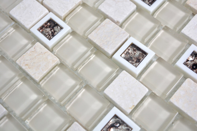 Hand sample mosaic tile Translucent plastic beige Glass mosaic Crystal stone beige MOS82BM-0115_m