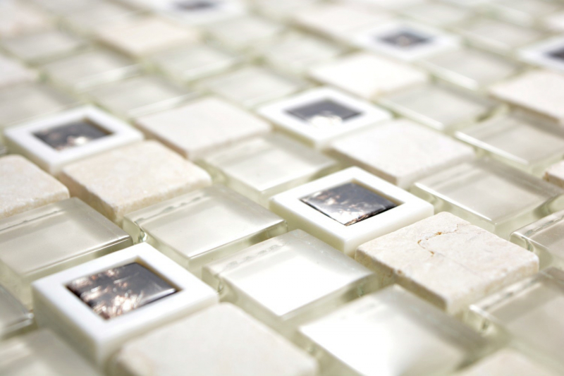 Hand sample mosaic tile Translucent plastic beige Glass mosaic Crystal stone beige MOS82BM-0115_m