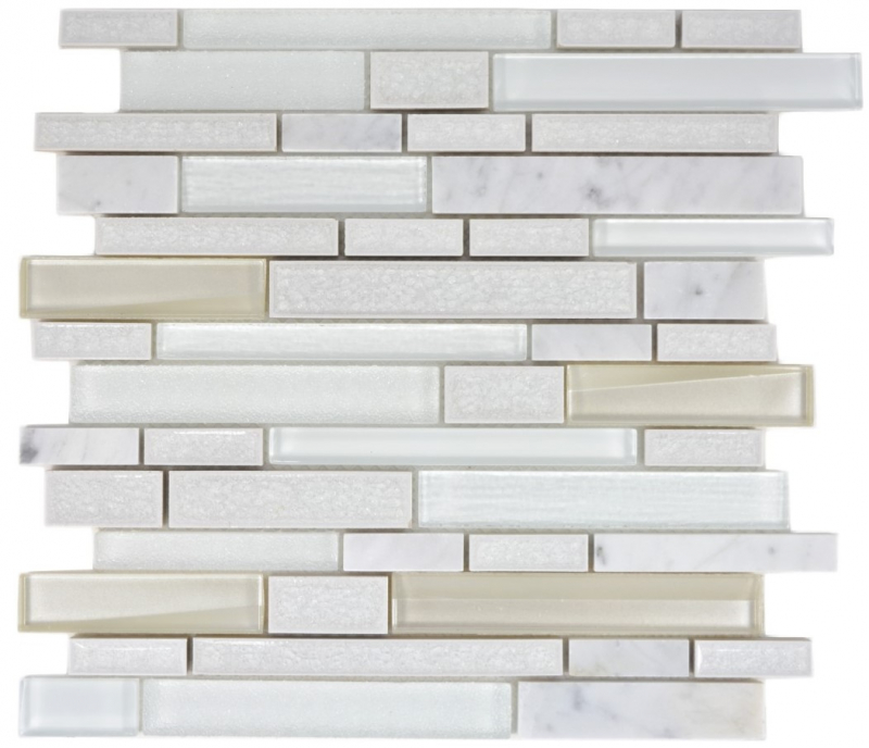 Hand sample mosaic tile translucent ceramic white composite glass mosaic Crystal stone ceramic white MOS87SO-0101_m