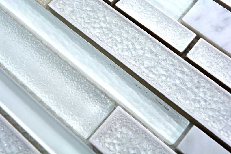 Hand sample mosaic tile translucent ceramic white composite glass mosaic Crystal stone ceramic white MOS87SO-0101_m