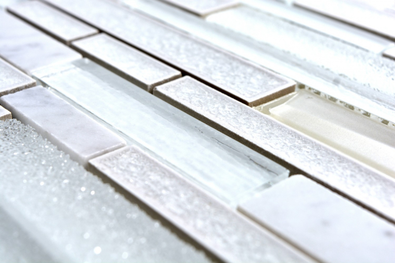 Hand sample mosaic tile translucent ceramic white composite glass mosaic Crystal stone ceramic white MOS87SO-0101_m
