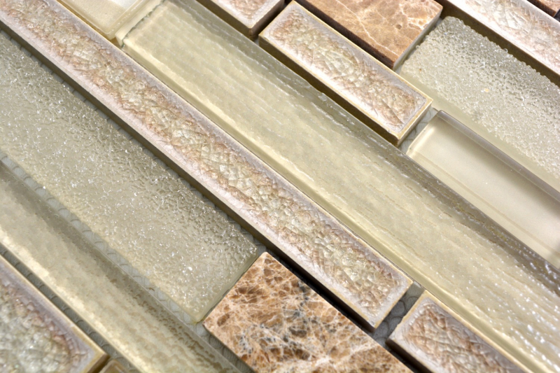 Mosaic tile translucent ceramic beige composite glass mosaic Crystal stone ceramic beige MOS87SO-1251_f