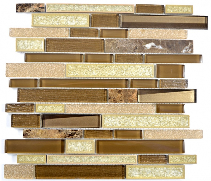 Hand-painted mosaic tile translucent ceramic brown composite glass mosaic Crystal stone ceramic brown MOS87SO-1258_m