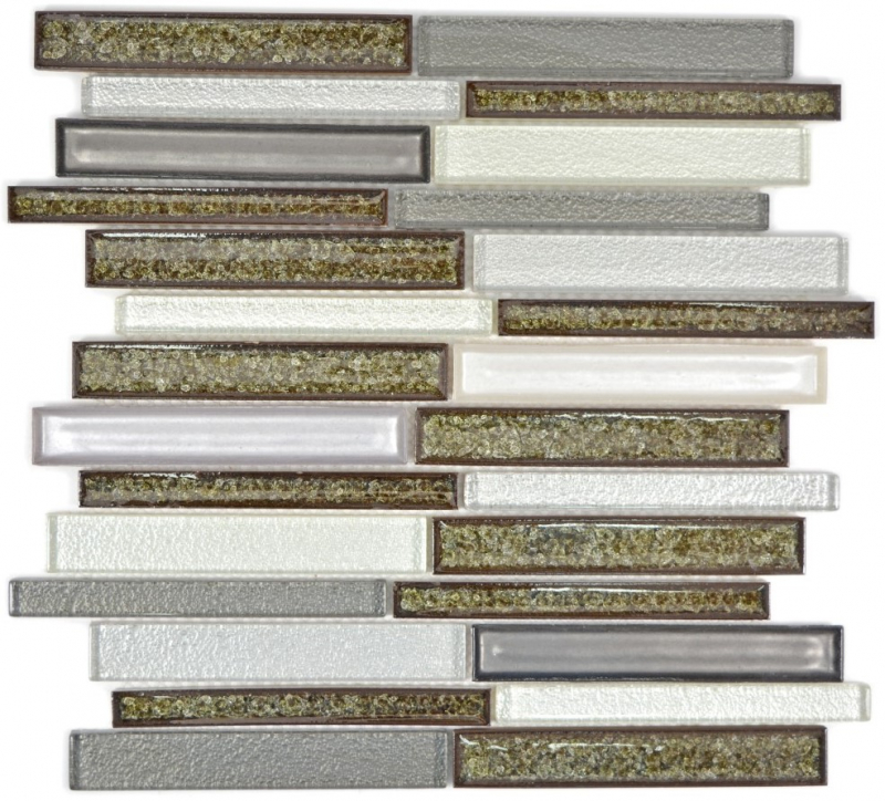 Hand-painted mosaic tile translucent ceramic gray composite glass mosaic Crystal ceramic Arctic gray MOS83IC-0239_m