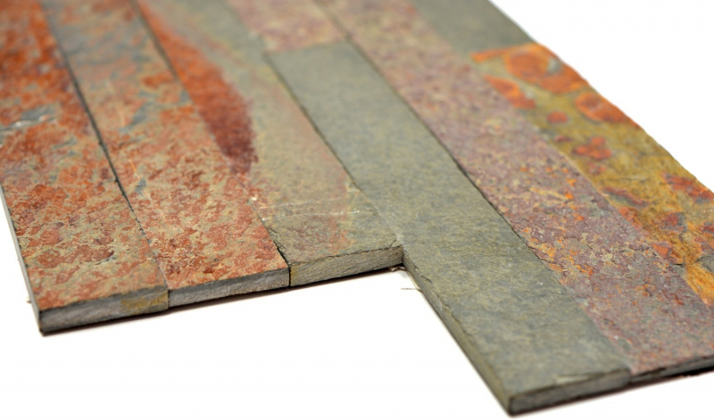 Self-adhesive natural stone wall panels slate wall cladding rust copper