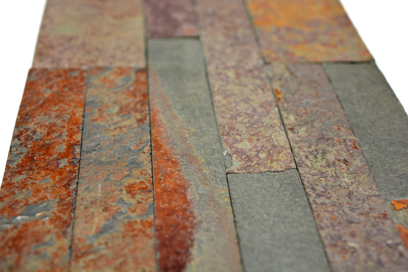 Self-adhesive natural stone wall panels slate wall cladding rust copper