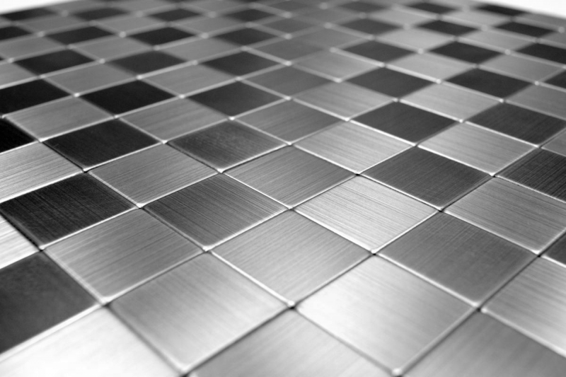 Mosaic tiles kitchen splashback self-adhesive aluminum silver metal MOS200-22M25_f