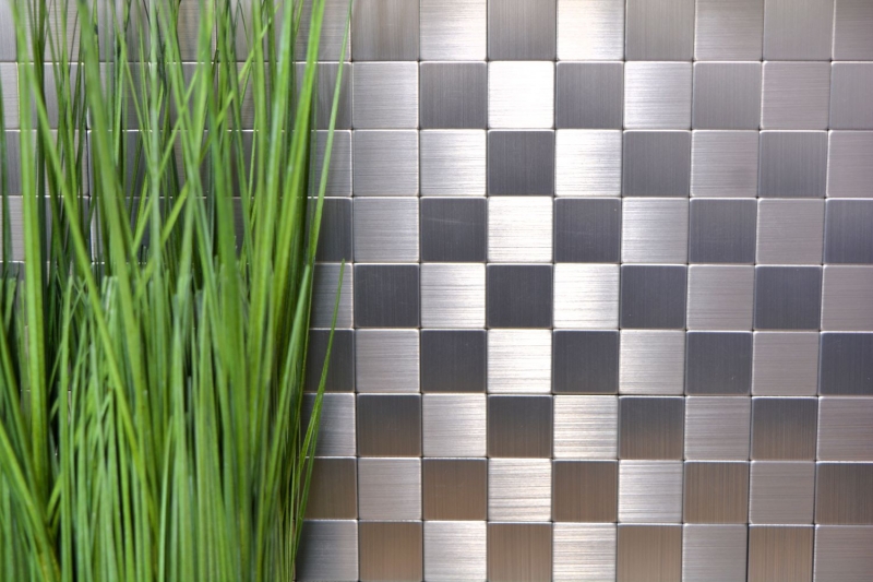 self-adhesive mosaic tile ALU silver metal tile backsplash kitchen backsplash MOS200-22M25