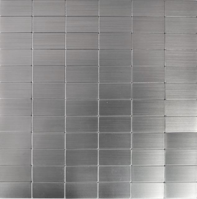 Hand sample mosaic tile self-adhesive aluminum silver metal rectangle metal MOS200-22M50_m
