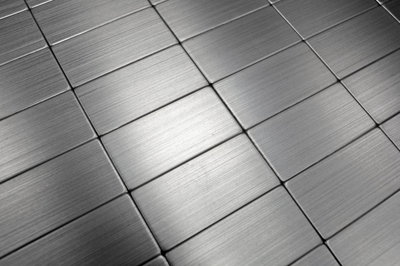 Hand sample mosaic tile self-adhesive aluminum silver metal rectangle metal MOS200-22M50_m