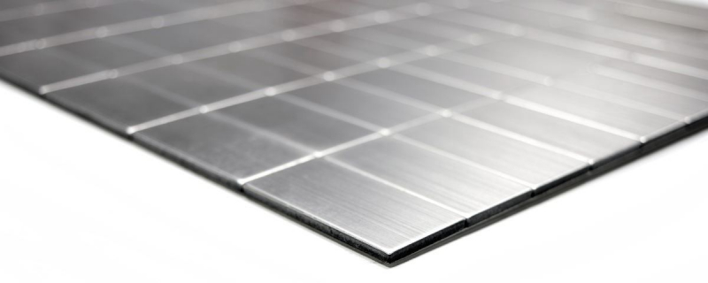 Hand sample mosaic tile self-adhesive aluminum silver metal rectangle metal MOS200-22M50_m