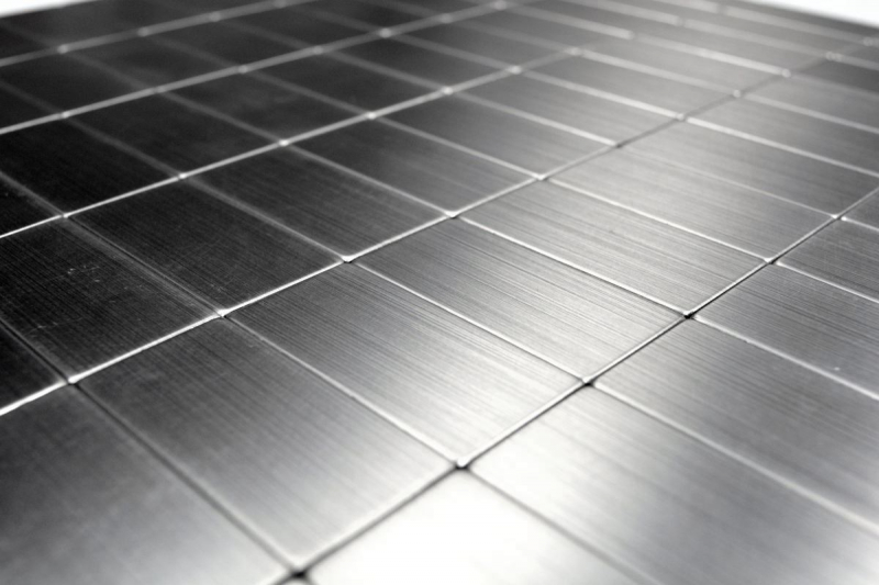 Hand sample mosaic tile self-adhesive aluminum silver metal rectangle metal MOS200-22M50_m
