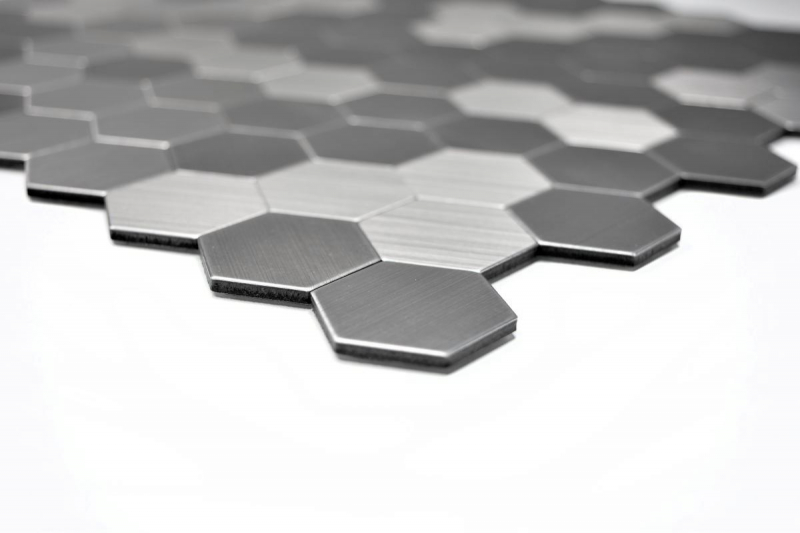 Hand pattern mosaic tile tile mirror self-adhesive aluminum silver metal hexagon metal MOS200-22MHX_m