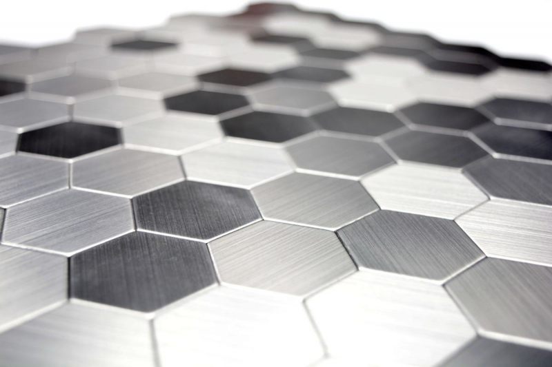 Hand pattern mosaic tile tile mirror self-adhesive aluminum silver metal hexagon metal MOS200-22MHX_m