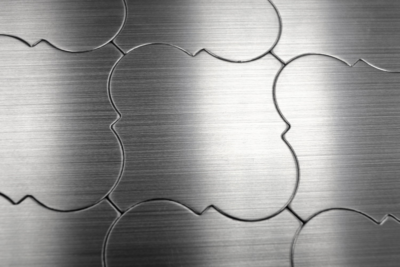 Hand pattern mosaic tile self-adhesive aluminum silver metal Florentine metal MOS200-22LAT_m