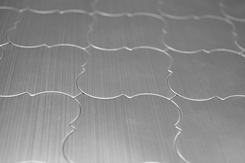 Hand pattern mosaic tile self-adhesive aluminum silver metal Florentine metal MOS200-22LAT_m