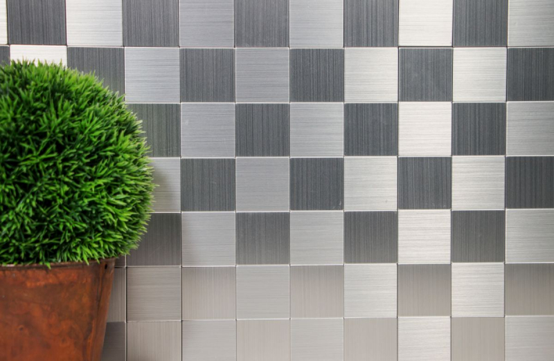 Hand sample mosaic tile self-adhesive aluminum silver metal metal MOS200-4MM99_m