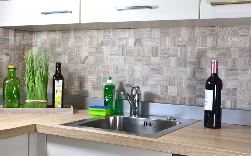 self-adhesive mosaic tile ALU light gray metal wood look MOS200-2222