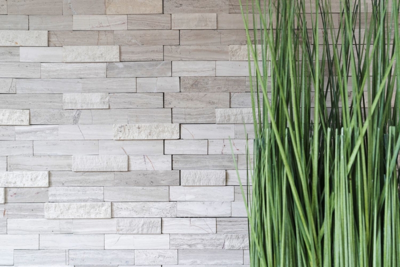 Self-adhesive natural stone marble wall tiles kitchen splashback wall facing DIY MOS200-0120