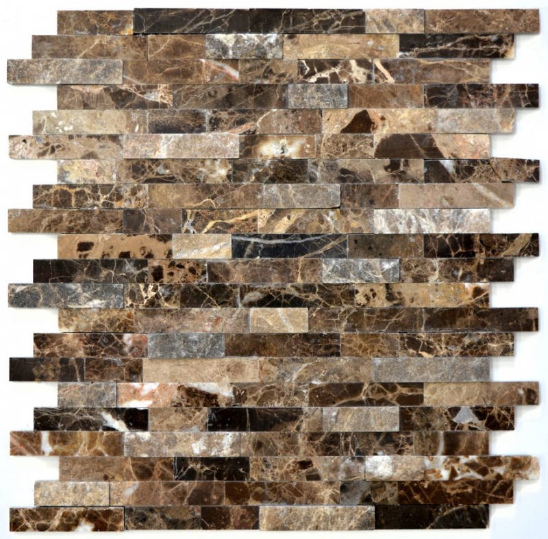 Facing brick 3D effect marble panels natural stone wall cladding self-adhesive DIY MOS200-0113