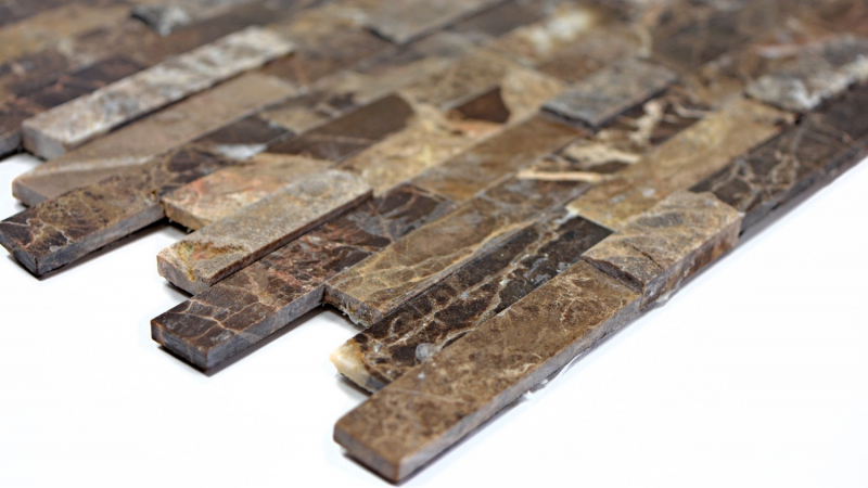 Facing brick 3D effect marble panels natural stone wall cladding self-adhesive DIY MOS200-0113
