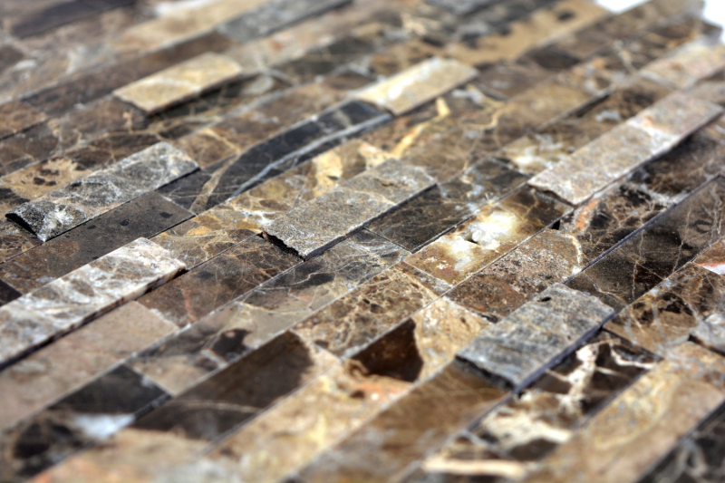 Facing brick 3D effect marble panels natural stone wall cladding self-adhesive DIY MOS200-0113