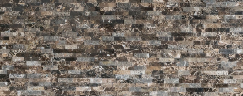Facing brick 3D effect marble panels natural stone wall cladding self-adhesive DIY MOS200-0113