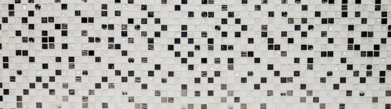 self-adhesive glass mosaic mosaic tile stainless steel white MOS200-4CM24