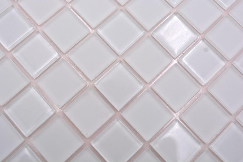 self-adhesive glass mosaic mosaic tile white matt tile backsplash kitchen backsplash MOS200-4CM20