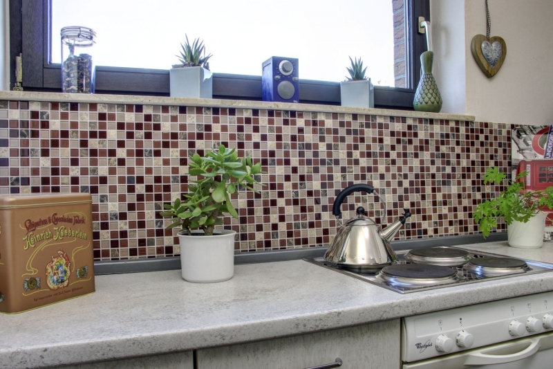 self-adhesive glass mosaic mosaic tile natural stone rose beige brown emperador MOS200-4M352