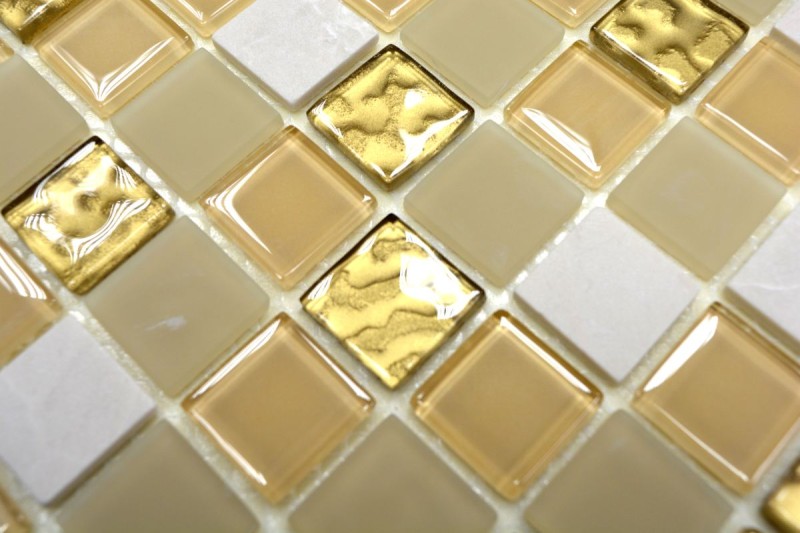 self-adhesive glass mosaic mosaic tile natural stone cream gold matt tile backsplash MOS200-4M362