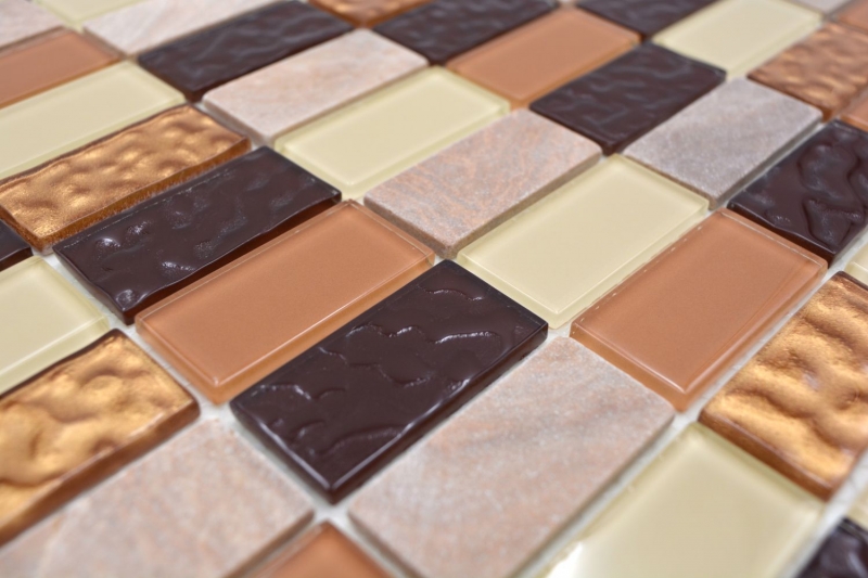 self-adhesive mosaic tile natural stone beige brown tile backsplash MOS200-4MS75