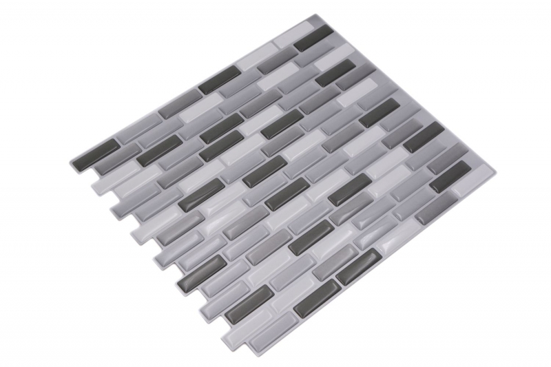 self-adhesive mosaic stick look vinyl adhesive film white gray anthracite tile backsplash kitchen