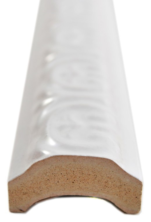 Ceramic white border TUBA white glossy MOSBor-PARIS-0102_f