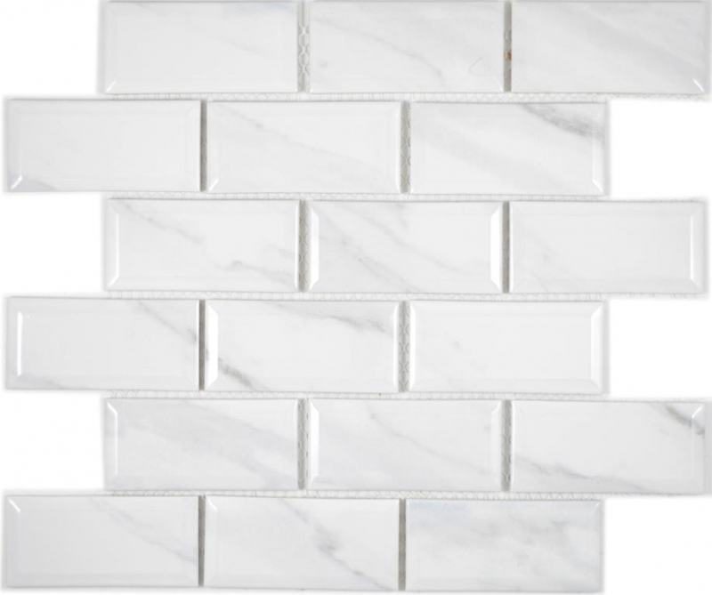 Metro Subway Tiles Ceramic Carrara Optics Facet Tile Backsplash Kitchen Backsplash BATHROOM Shower MOS26M-0203