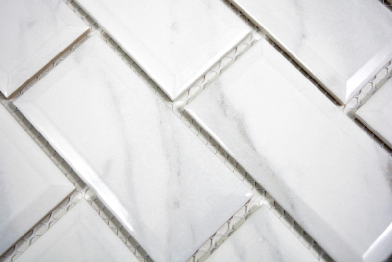 Metro Subway Tiles Ceramic Carrara Optics Facet Tile Backsplash Kitchen Backsplash BATHROOM Shower MOS26M-0203