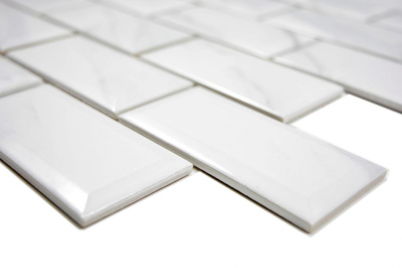 Metro Subway Tiles Ceramic Carrara Optics Facet Tile Backsplash Kitchen Backsplash BATHROOM Shower MOS26M-0203
