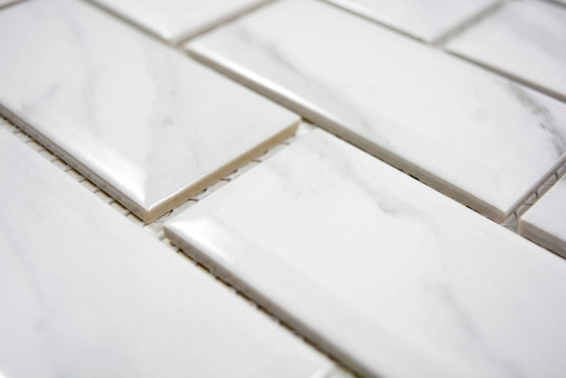 Metro Subway Tiles Ceramic Carrara Optics Facet Tile Backsplash Kitchen Backsplash BATHROOM Shower MOS26M-0203