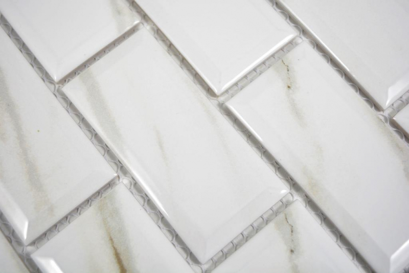 Metro Subway ceramic tiles Metro Calacatta Facette backsplash BATH shower MOS26M-0204