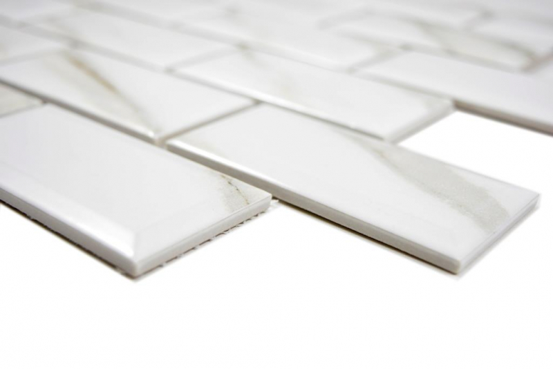Metro Subway ceramic tiles Metro Calacatta Facette backsplash BATH shower MOS26M-0204