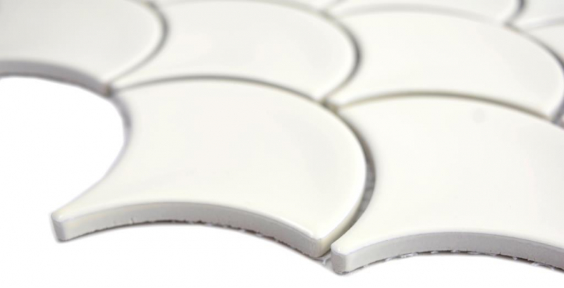 Fan mosaic tile ceramic fish scale pastel ivory wall tile backsplash kitchen shower - MOS13-FS09