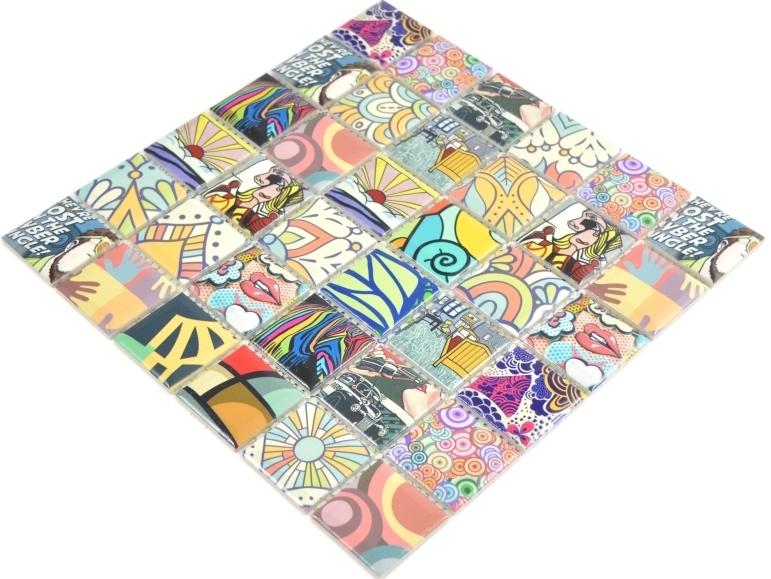 Ceramic mosaic tile Colorful retro style mosaic tiles POP UP ART design kitchen splashback MODERN ART