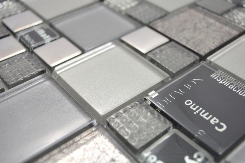Hand pattern transparent crystal mosaic glass mosaic silver black wall tile backsplash kitchen shower bathroom MOS88-0317_m