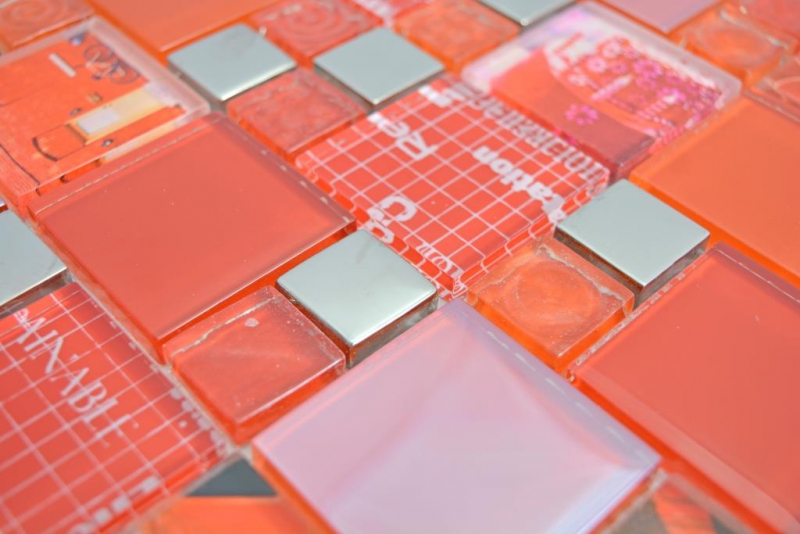 Transparent crystal mosaic glass mosaic silver red wall tile backsplash kitchen shower bathroom_f | 10 mosaic mats