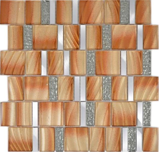 Glass mosaic mosaic tiles aluminum beige brown wall tile mirror kitchen bathroom