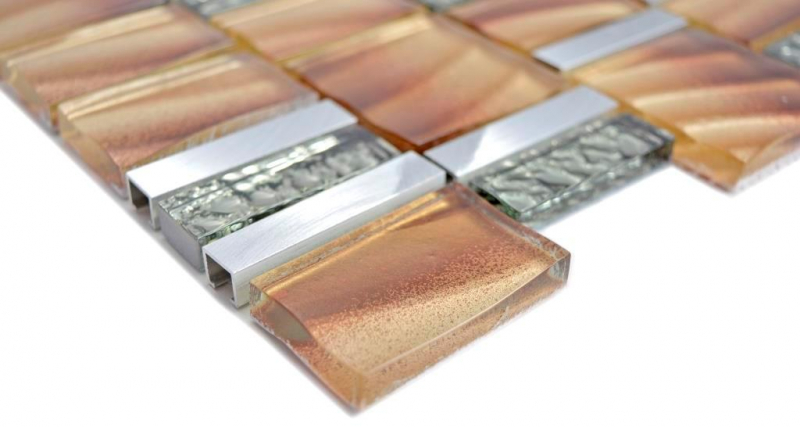 Glass mosaic mosaic tiles aluminum beige brown wall tile mirror kitchen bathroom